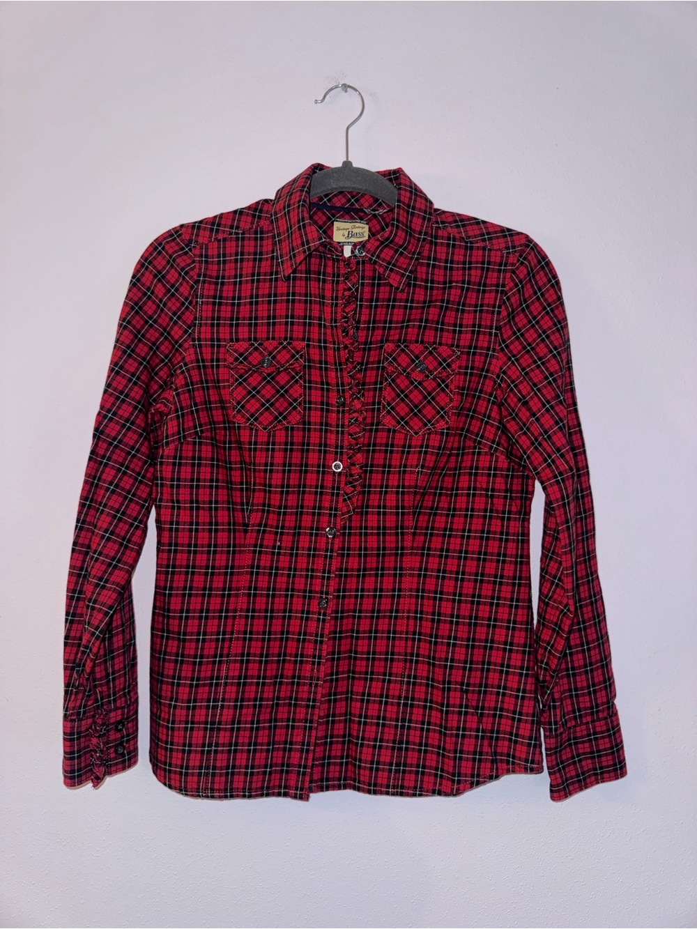 G.H. Bass & Co. Red and Black Plaid Button-Down Shirt